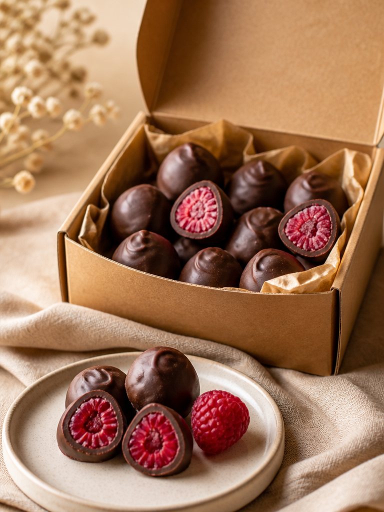 Dark Raspberry — frozen raspberries in dark Belgian chocolate