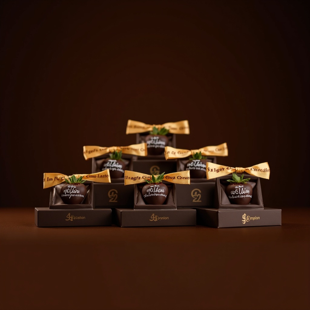 Corporate branded chocolate strawberry gift boxes