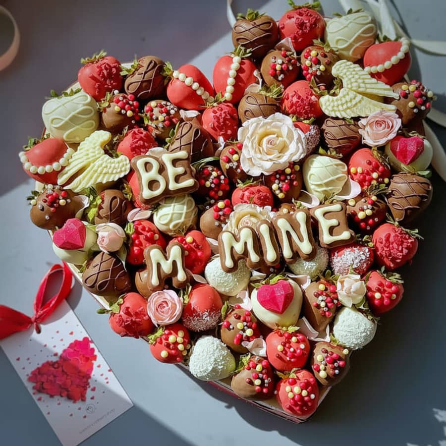 Romantic chocolate strawberries for Valentine’s Day