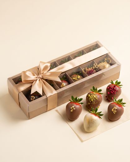 Chocolate strawberry finished with edible gold leaf
